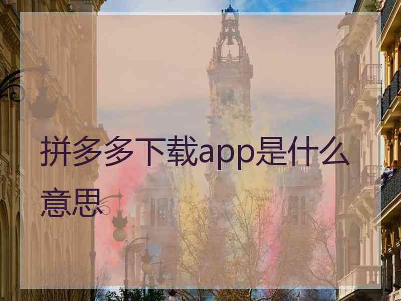 拼多多下载app是什么意思