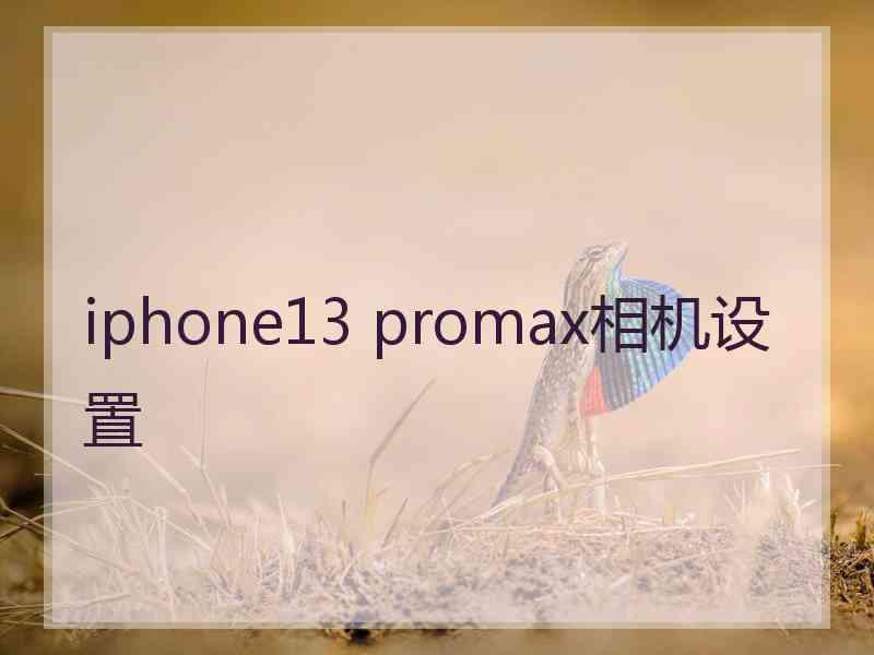 iphone13 promax相机设置