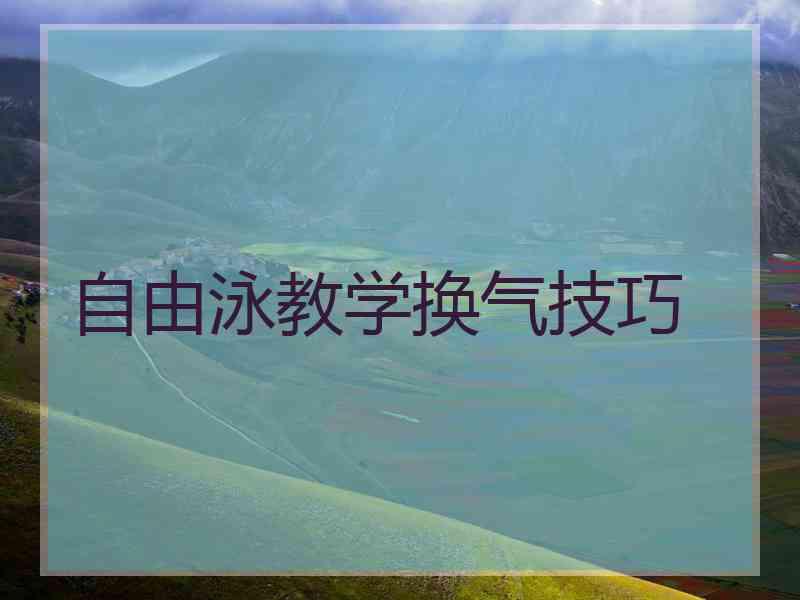 自由泳教学换气技巧