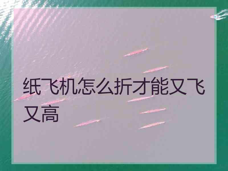 纸飞机怎么折才能又飞又高