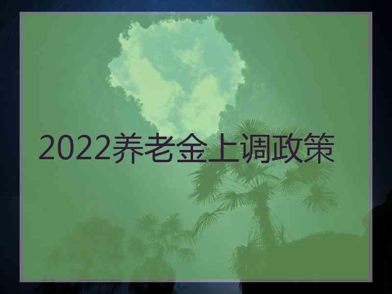 2022养老金上调政策