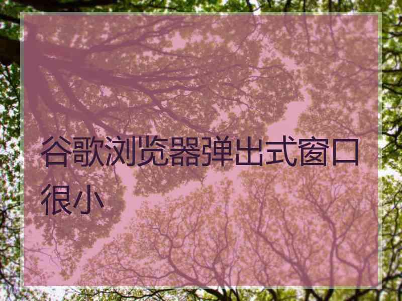 谷歌浏览器弹出式窗口很小