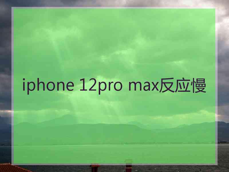 iphone 12pro max反应慢