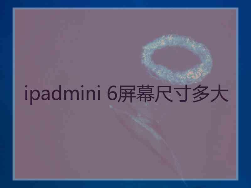 ipadmini 6屏幕尺寸多大