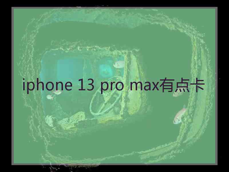 iphone 13 pro max有点卡