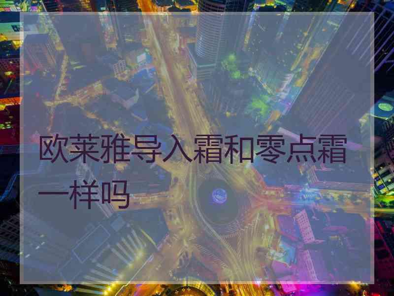 欧莱雅导入霜和零点霜一样吗