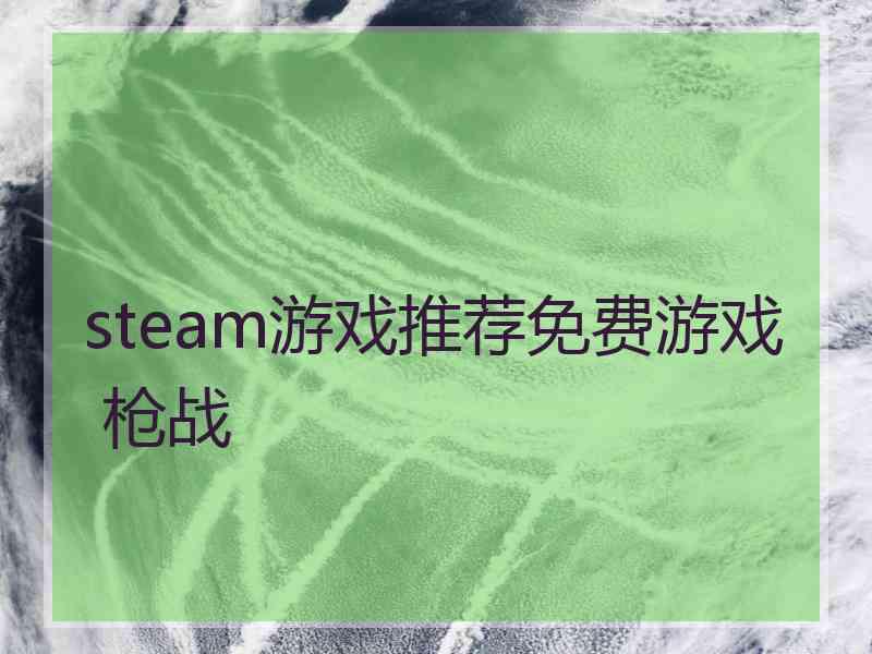 steam游戏推荐免费游戏 枪战