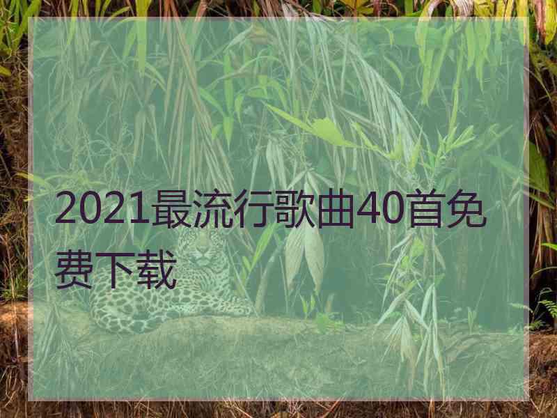 2021最流行歌曲40首免费下载