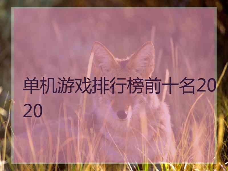 单机游戏排行榜前十名2020