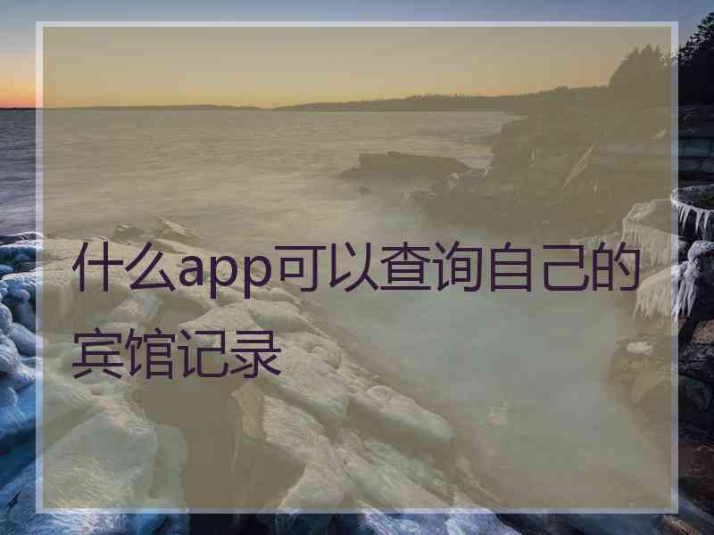 什么app可以查询自己的宾馆记录