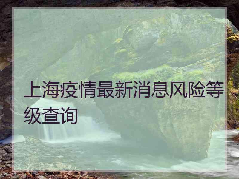 上海疫情最新消息风险等级查询