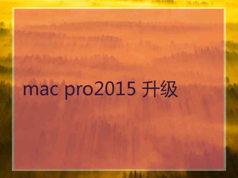 mac pro2015 升级