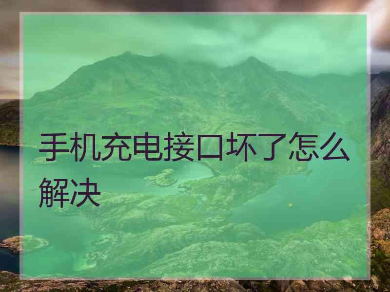 手机充电接口坏了怎么解决