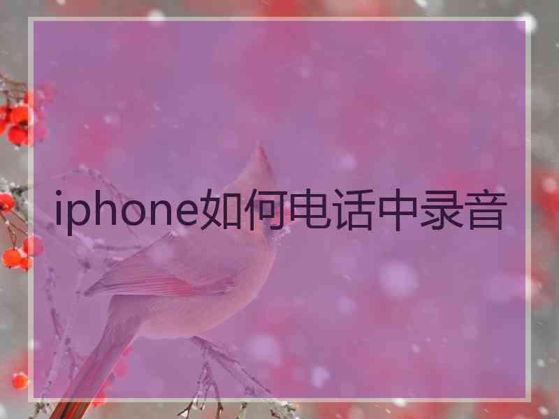 iphone如何电话中录音