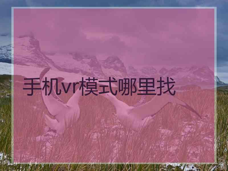 手机vr模式哪里找