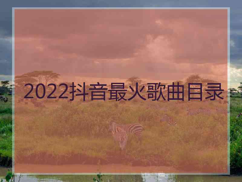 2022抖音最火歌曲目录