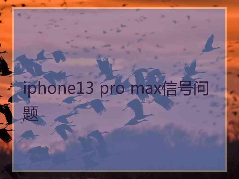 iphone13 pro max信号问题