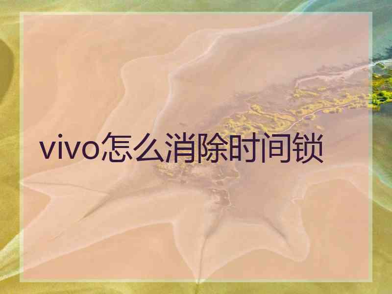 vivo怎么消除时间锁