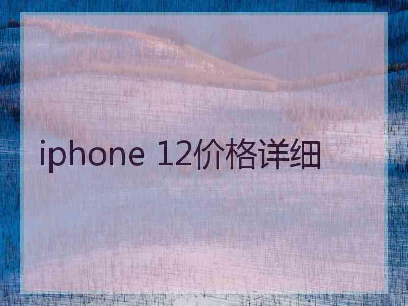 iphone 12价格详细