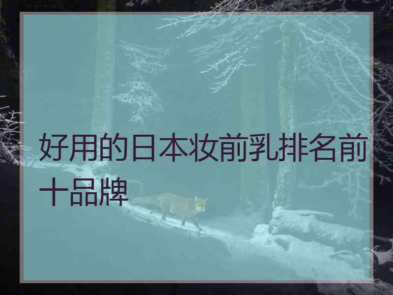 好用的日本妆前乳排名前十品牌