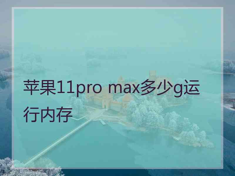 苹果11pro max多少g运行内存