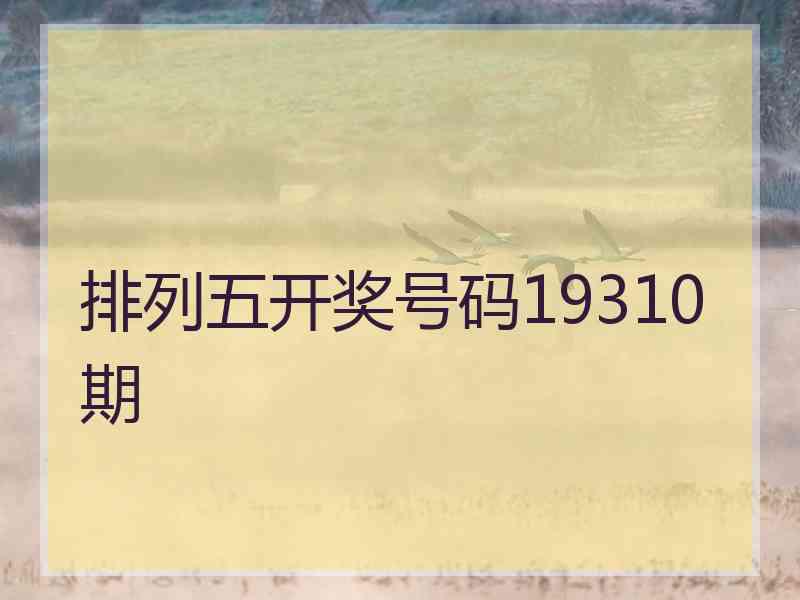 排列五开奖号码19310期