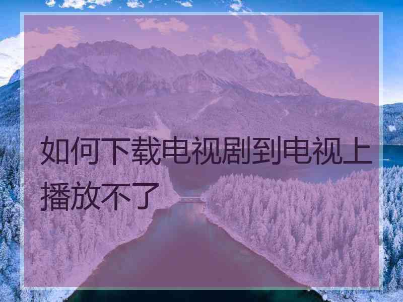 如何下载电视剧到电视上播放不了