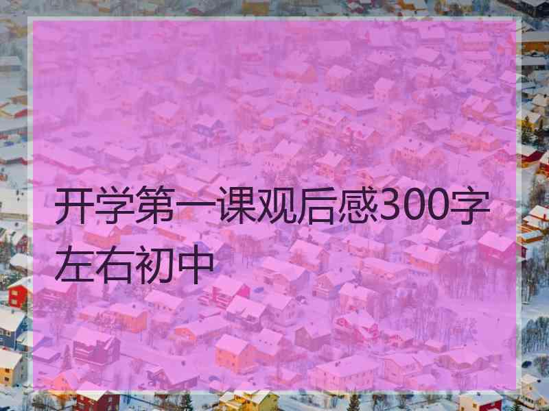 开学第一课观后感300字左右初中