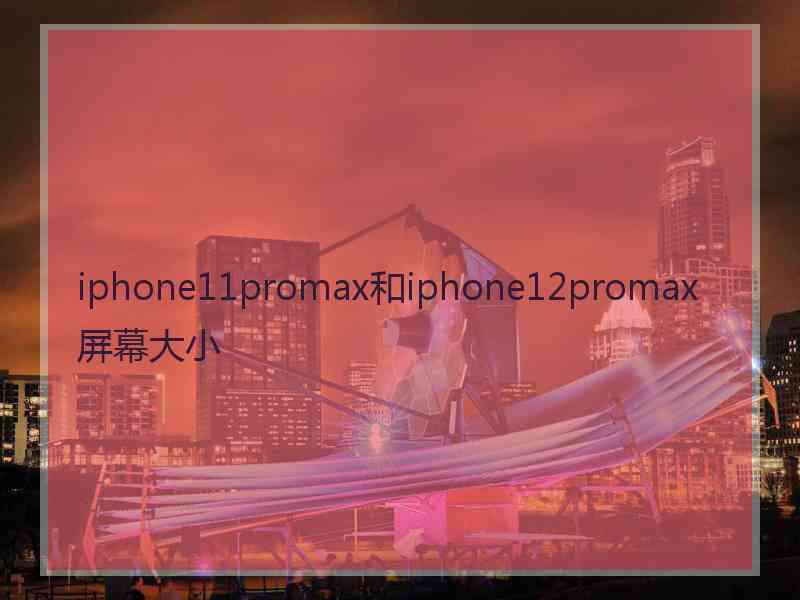 iphone11promax和iphone12promax屏幕大小