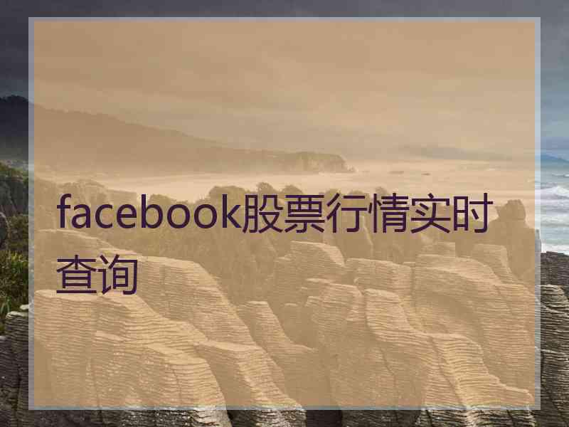 facebook股票行情实时查询