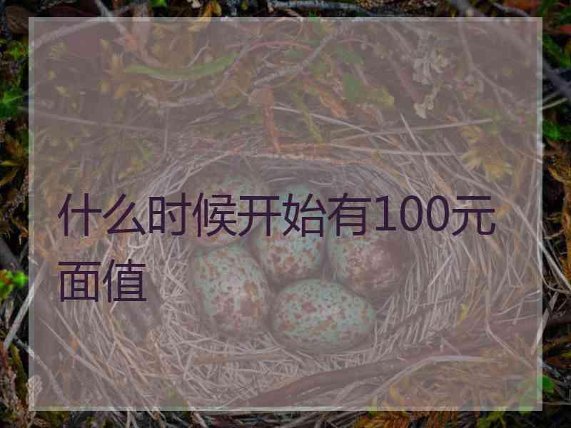 什么时候开始有100元面值