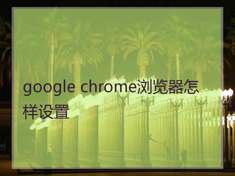 google chrome浏览器怎样设置