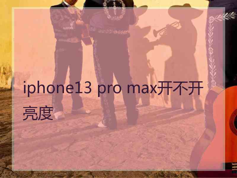 iphone13 pro max开不开亮度