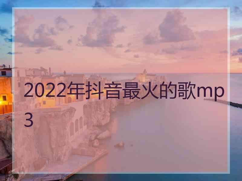 2022年抖音最火的歌mp3