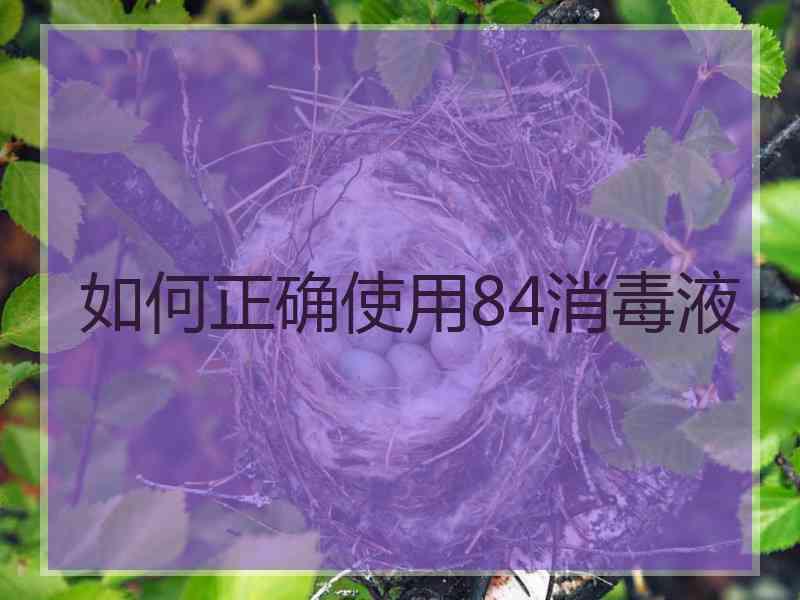 如何正确使用84消毒液