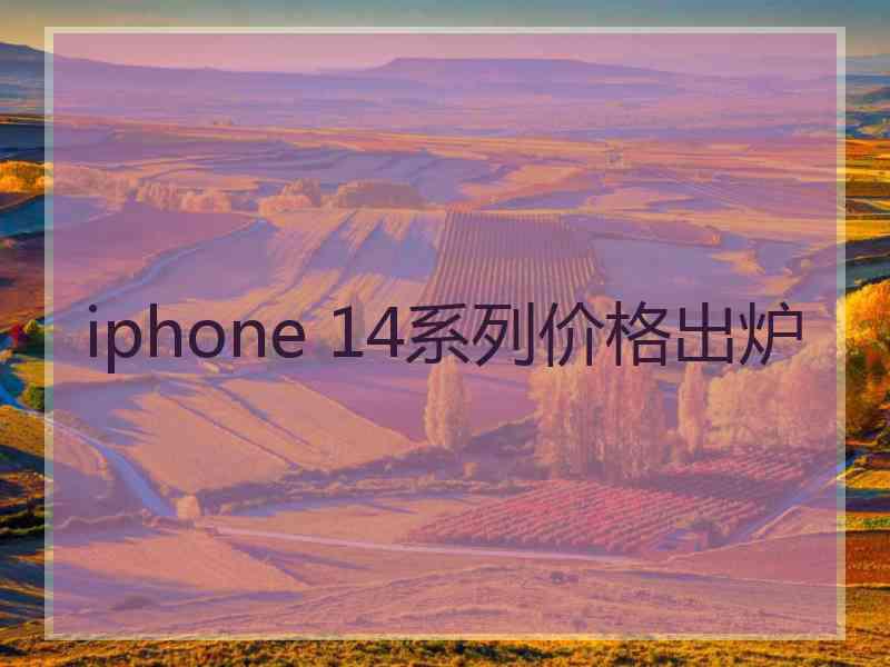 iphone 14系列价格出炉