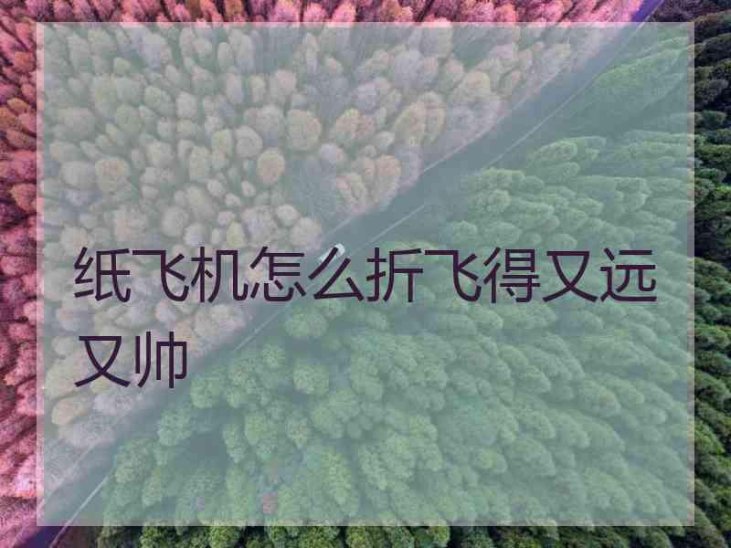 纸飞机怎么折飞得又远又帅