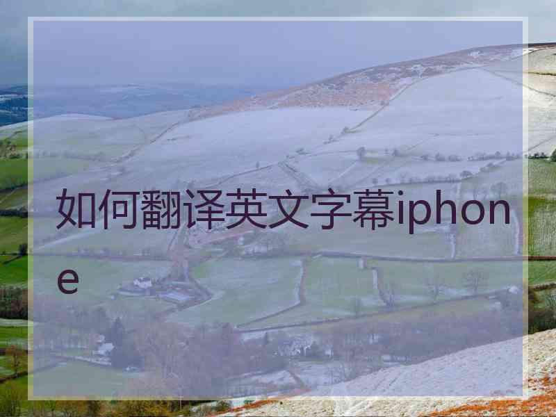 如何翻译英文字幕iphone