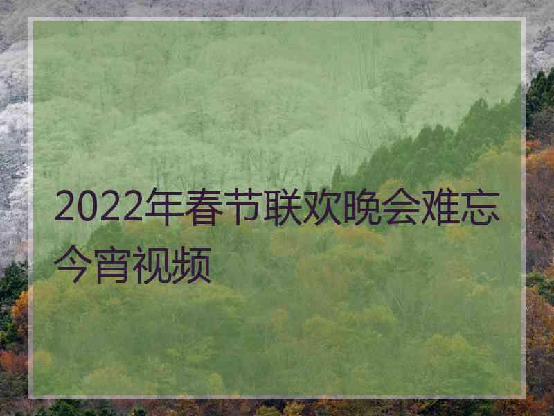 2022年春节联欢晚会难忘今宵视频