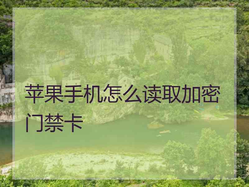 苹果手机怎么读取加密门禁卡