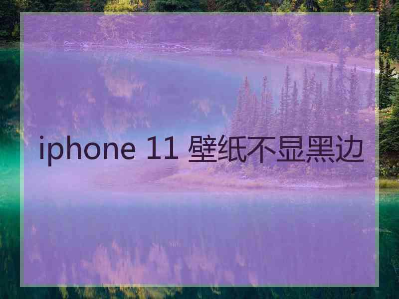 iphone 11 壁纸不显黑边