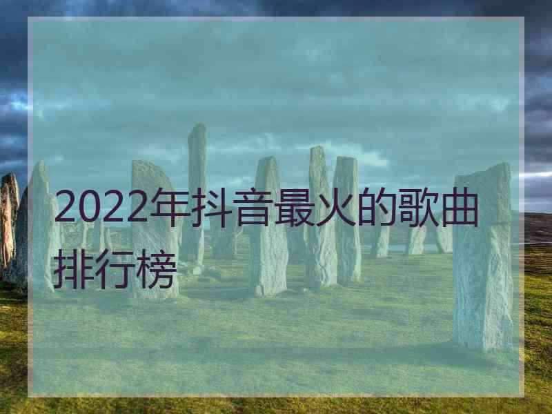 2022年抖音最火的歌曲排行榜