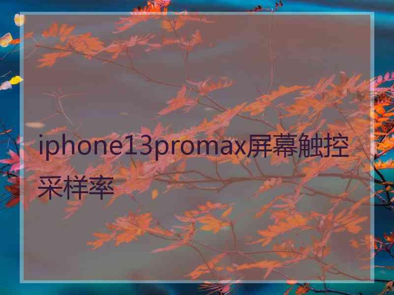 iphone13promax屏幕触控采样率