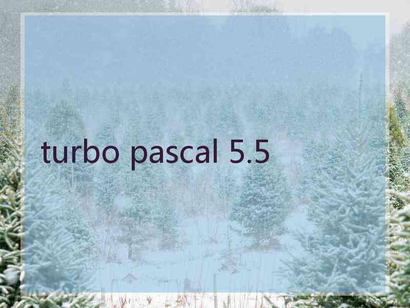 turbo pascal 5.5