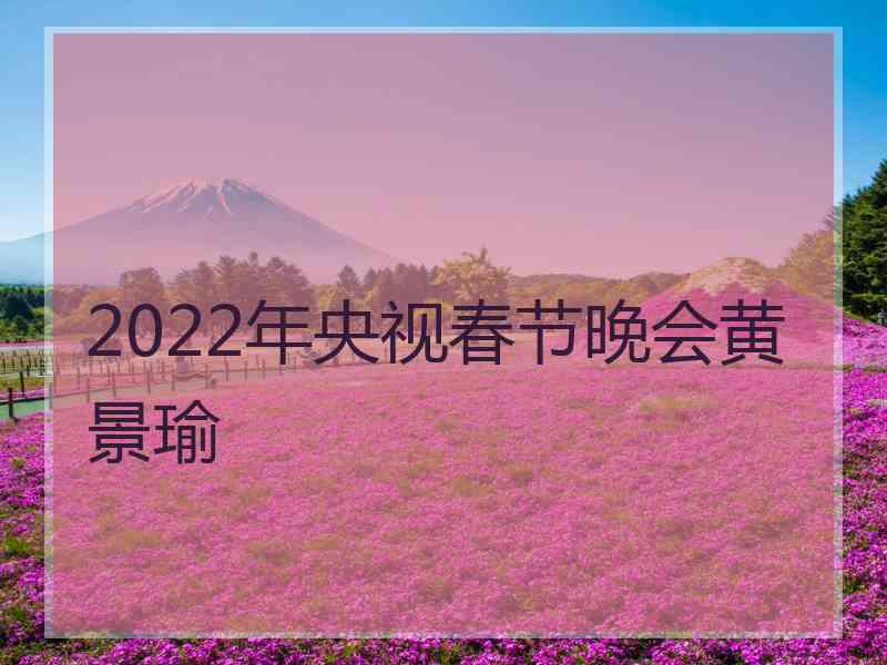 2022年央视春节晚会黄景瑜