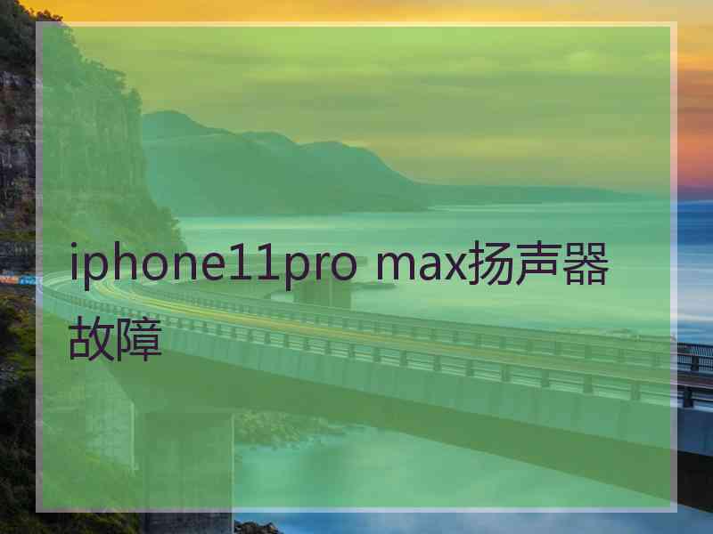 iphone11pro max扬声器故障