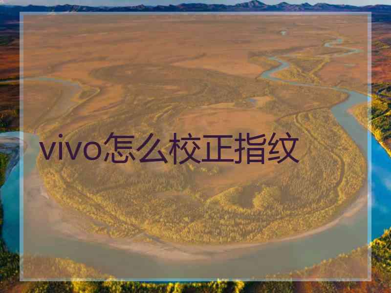 vivo怎么校正指纹