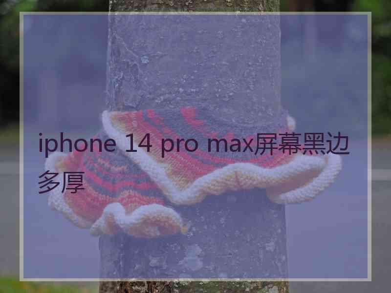 iphone 14 pro max屏幕黑边多厚