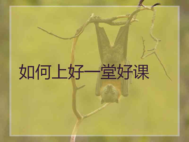 如何上好一堂好课