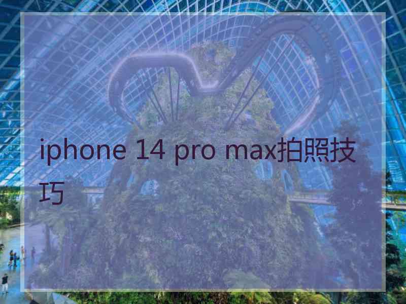 iphone 14 pro max拍照技巧